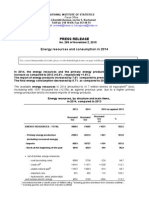 Press Release: Energy Resources and Consumption in 2014