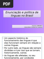 Enunciação e Política de Línguas No Brasil - LAELM Eduardo Guimarães