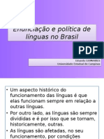 Enunciação e Política de Línguas No Brasil - LAELM Eduardo Guimarães