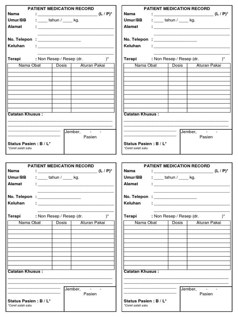 Patient Medication Record | PDF