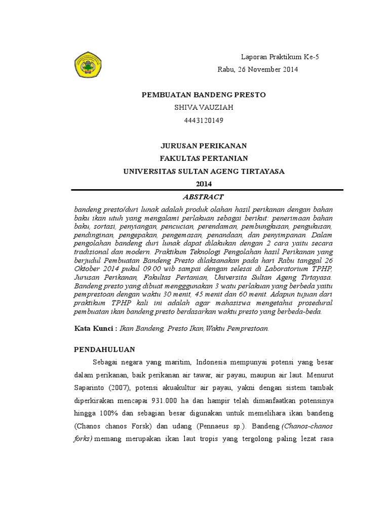 Pembuatan Bandeng Presto