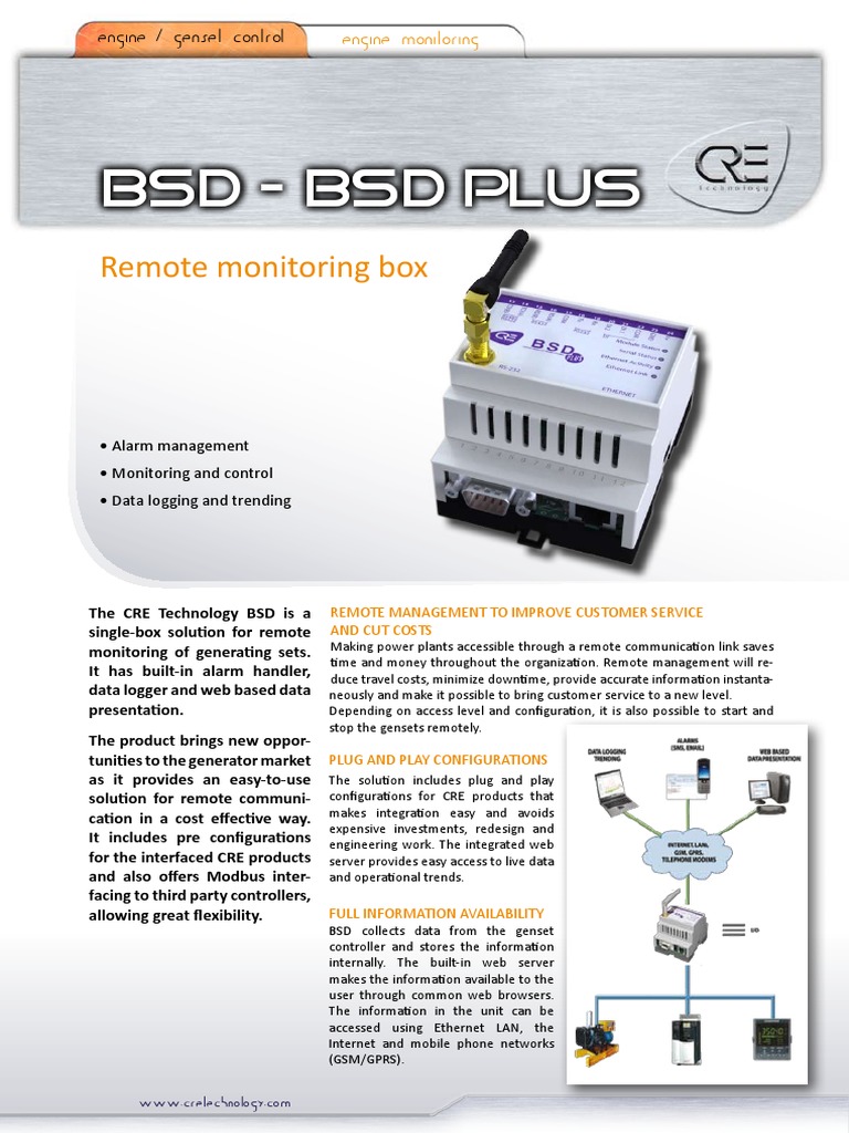 BSD Plus: Remote Monitoring Solution | PDF | General Packet Radio ...