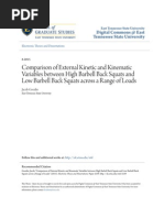 Comparison of External Kinetic and Kinematic Variables Between High Bar and Low Bar Squat