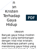 Pandangan Iman Kristen Terhadap Gaya Hidup Modern