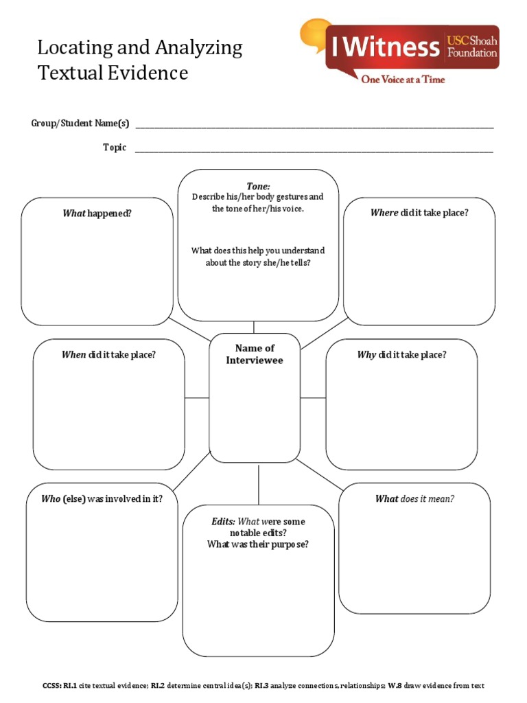 Graphicorganizer Locating Evidence | PDF | Communication | Human ...