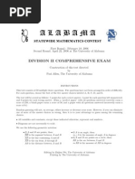 Division Ii Comprehensive Exam: First Round: February 18, 2006 Second Round: April 22, 2006 at The University of Alabama