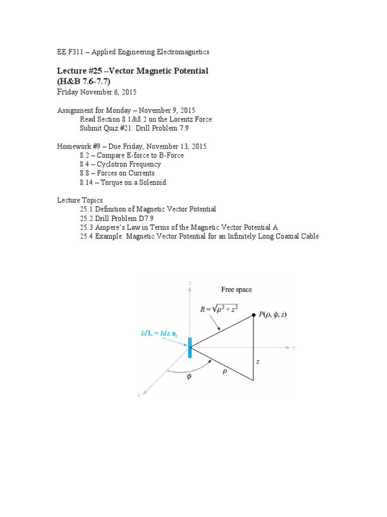 EE311 Lecture25 | PDF | Magnetic Field | Force