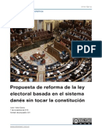 Reforma Del Sistema Electoral Basada en El Sistema Danés Sin Tocar La Constitución