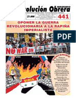 Semanario Revolución Obrera Ed. No. 441