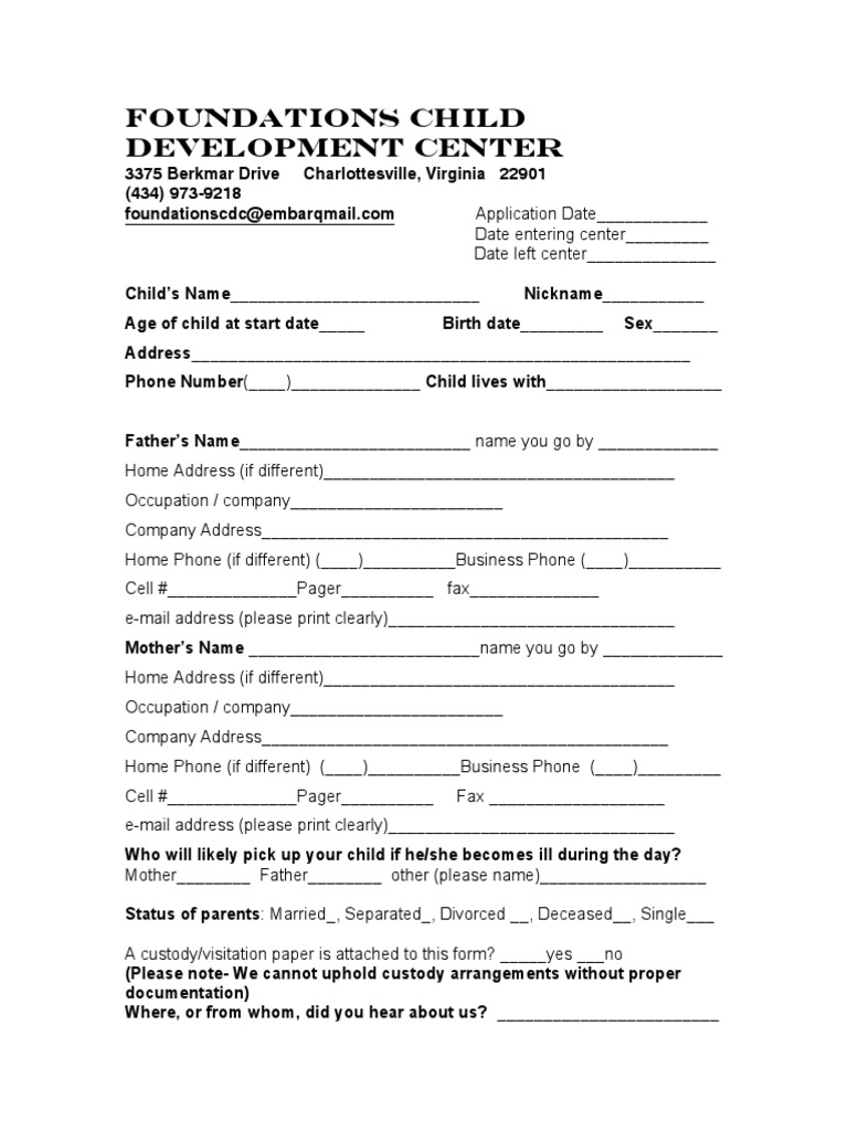 Kids Application Forms 2012 | Contact (Law) | Child Custody