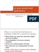 Statistics 2 Key Words and Definitions