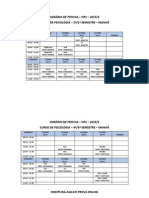 Calendário de Provas Np2