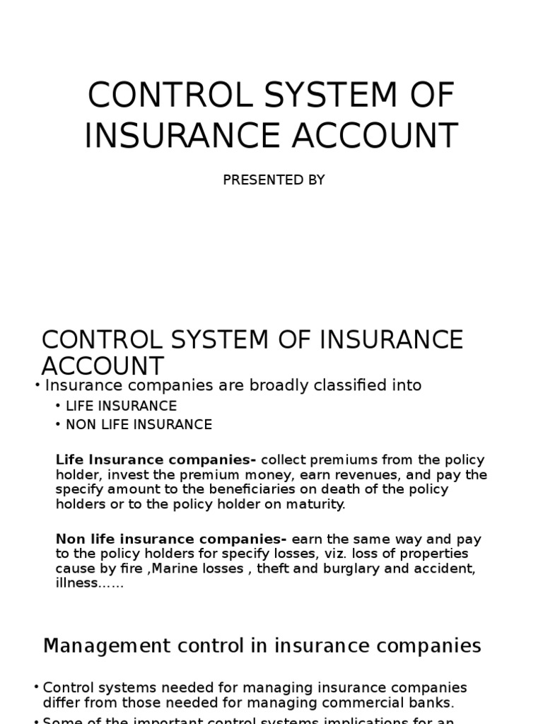 Insurance Account Control Systems Guide | PDF | Life Insurance | Insurance