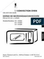 Sears 721.67909 Convection Microwave Owners Manual