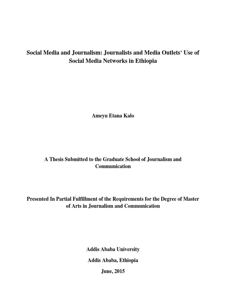 Social Media's Impact on Ethiopian Journalism | PDF | Social Media ...