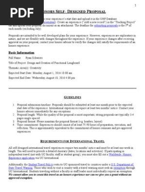 self-designed experience proposal