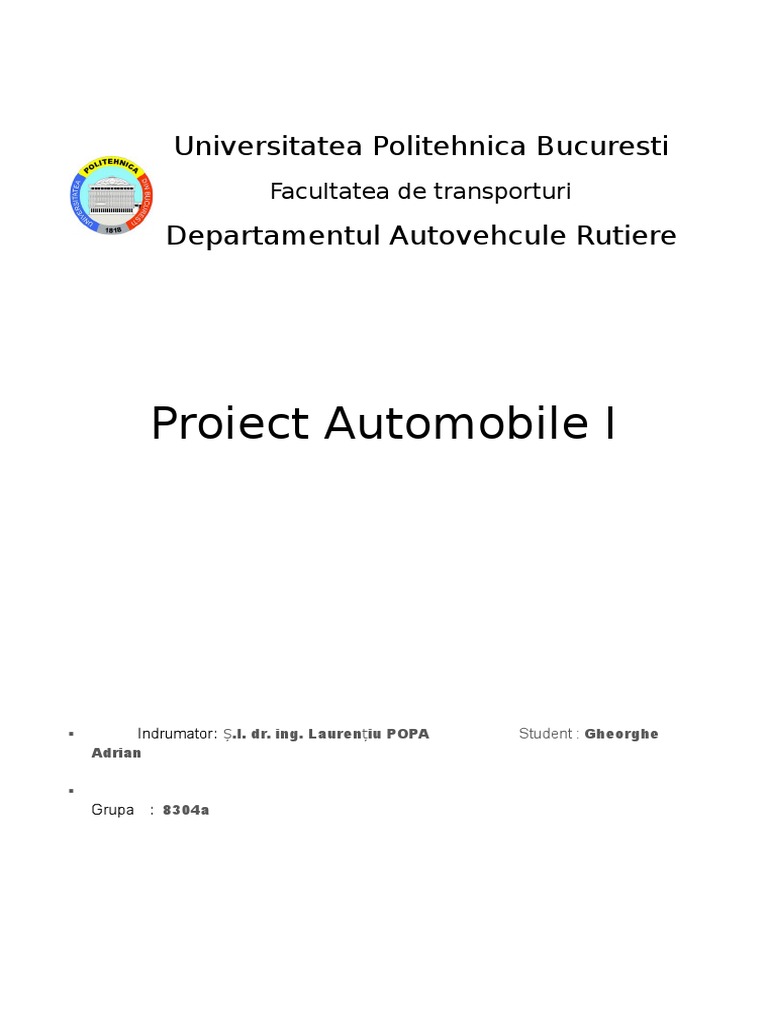 Proiect AUTO | PDF