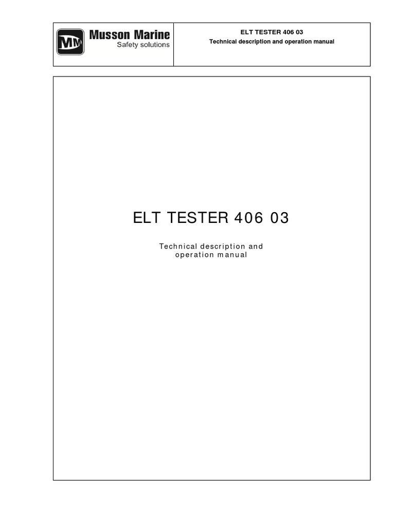 406 MHz ELT Tester Operation Manual | PDF | Transmitter | Usb