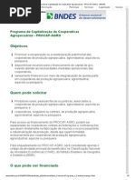 Programa de Capitalização de Cooperativas Agropecuárias - PROCAP-AGRO - BNDES
