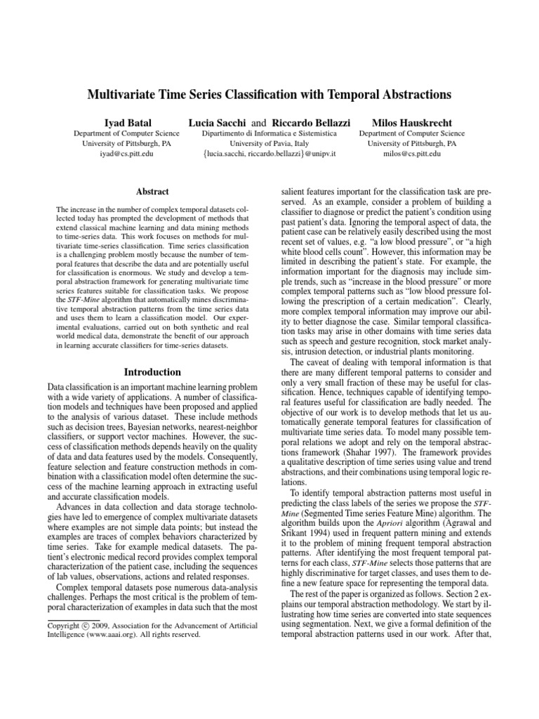 Multivariate Time Series Classification Methods | PDF | Statistical ...