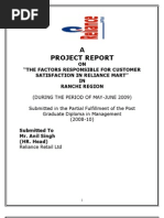 Download Summerproject on Reliance Retail by Satish Tiwari SN28914840 doc pdf