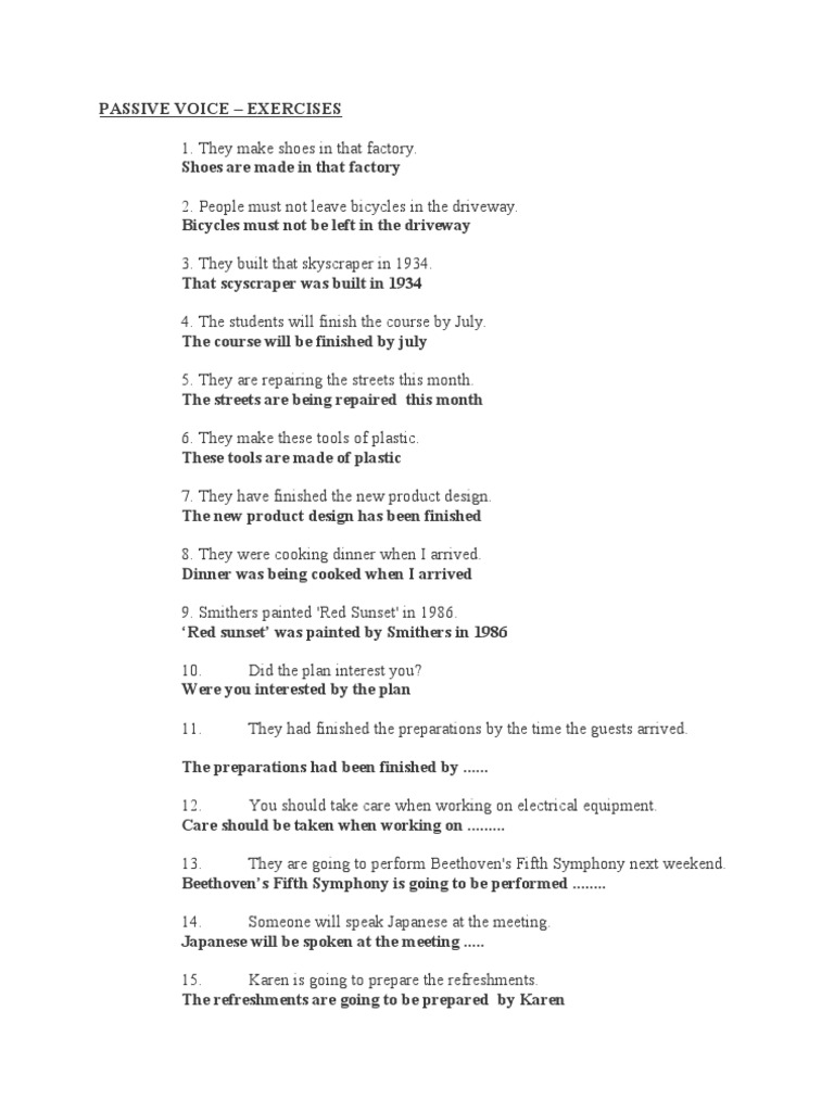 PASSIVE Voice With Answer Key | PDF | Rumor