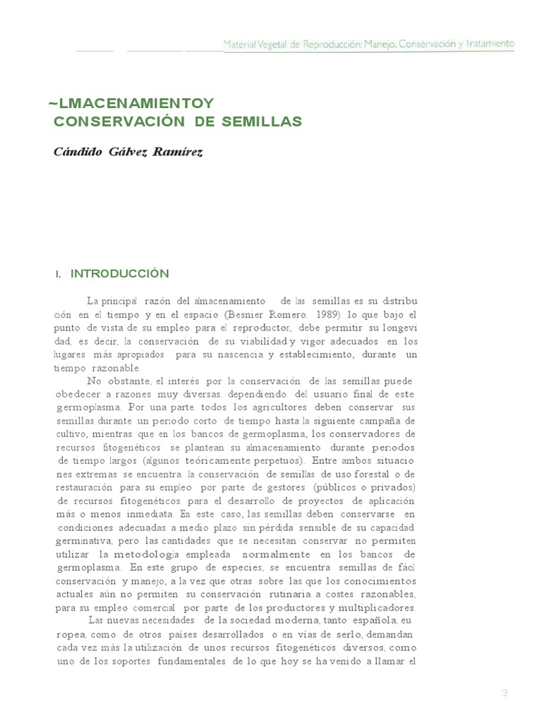 Almacenamiento y Conservacion de Semillas