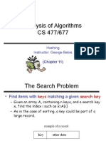 Analysis of Algorithms CS 477/677: Hashing Instructor: George Bebis