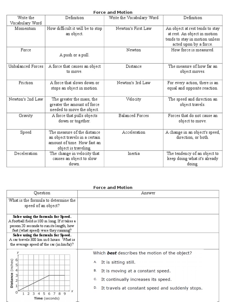 Understanding Force and Motion Concepts | PDF
