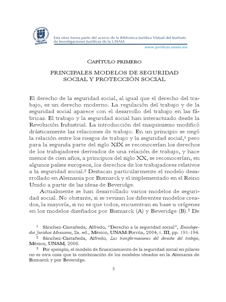 Principales Modelos de Seguridad Social | PDF | Organización Internacional  del Trabajo | Derecho laboral