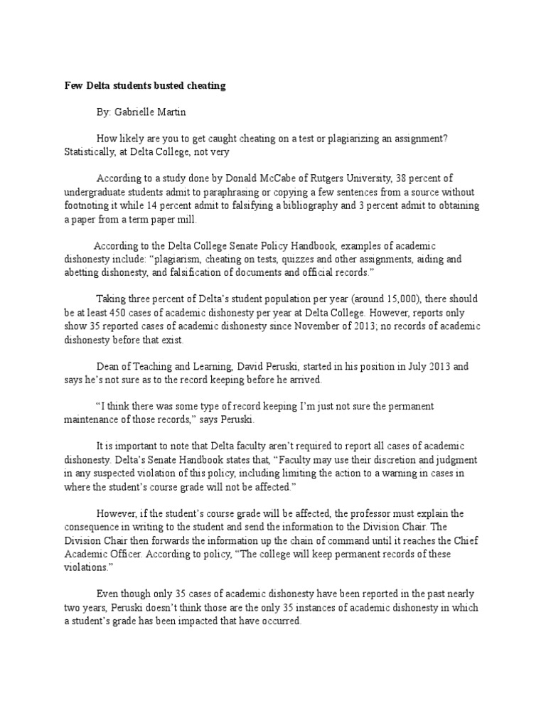academic dishonesty essay