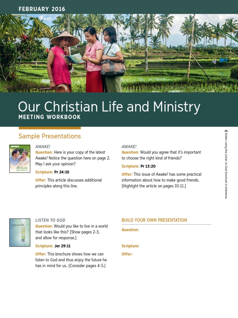 Our Christian Life and Ministry Sample Presentations PDF Esther