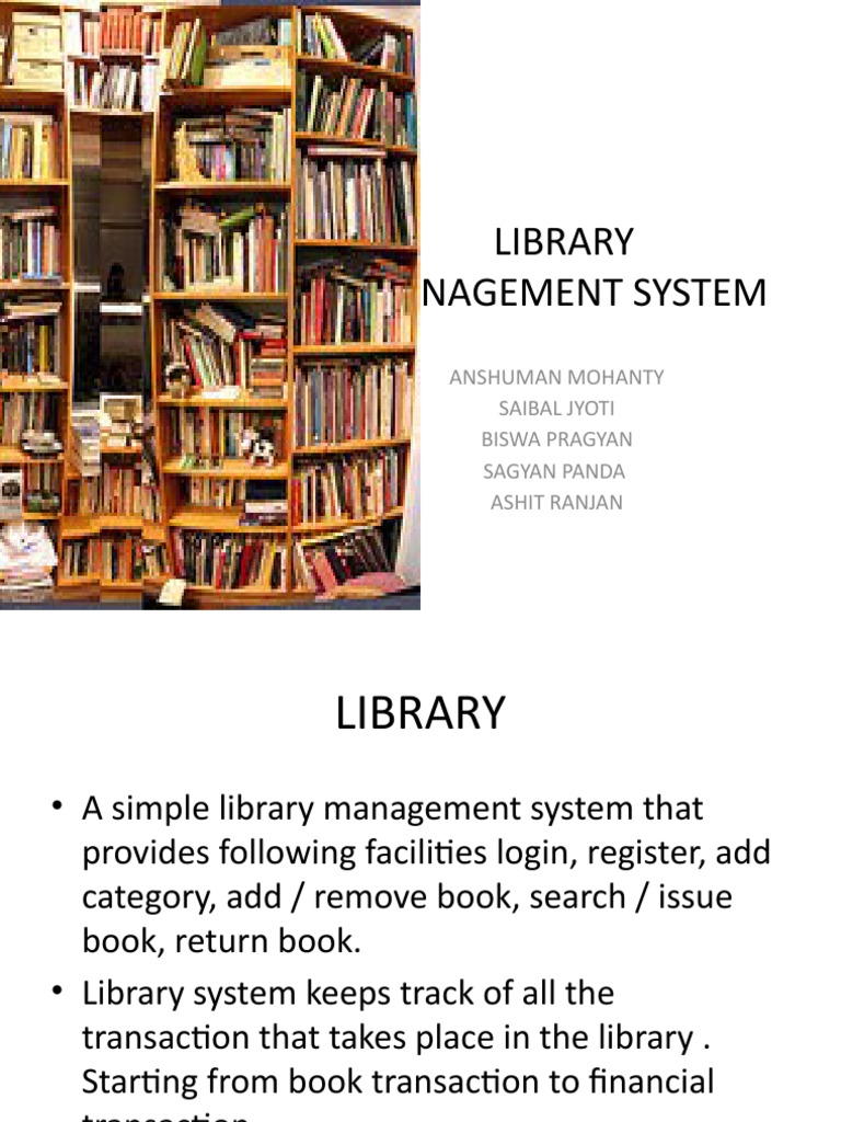 online library management system presentation pdf