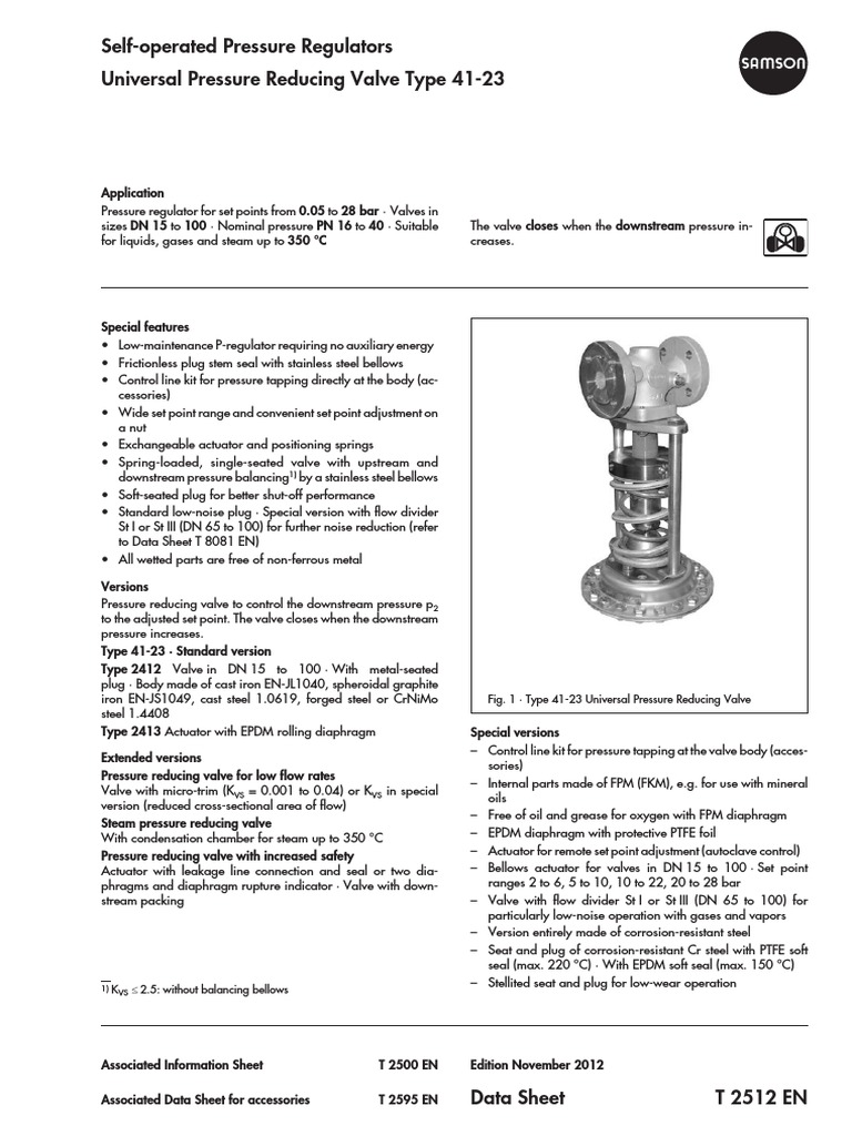 Regulator de Presiune 41-23 | PDF | Valve | Gases
