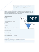 Calculator Technique For Solving Volume Flow Rate Problems in Calculus