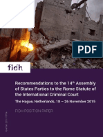 Recommendations To The 14 TH Assembly of States Parties To The Rome Statute of The International Criminal Court