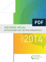 Comisión Nacional de Energía: Informe Annual - Actuaciones del Sector Eléctrico República Dominicana - 2014