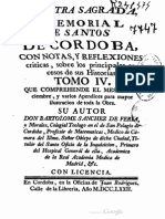 SÁNCHEZ de FERIA, B. (1772). Palestra Sagrada o Memorial de Santos de Córdoba (Tomo 4)