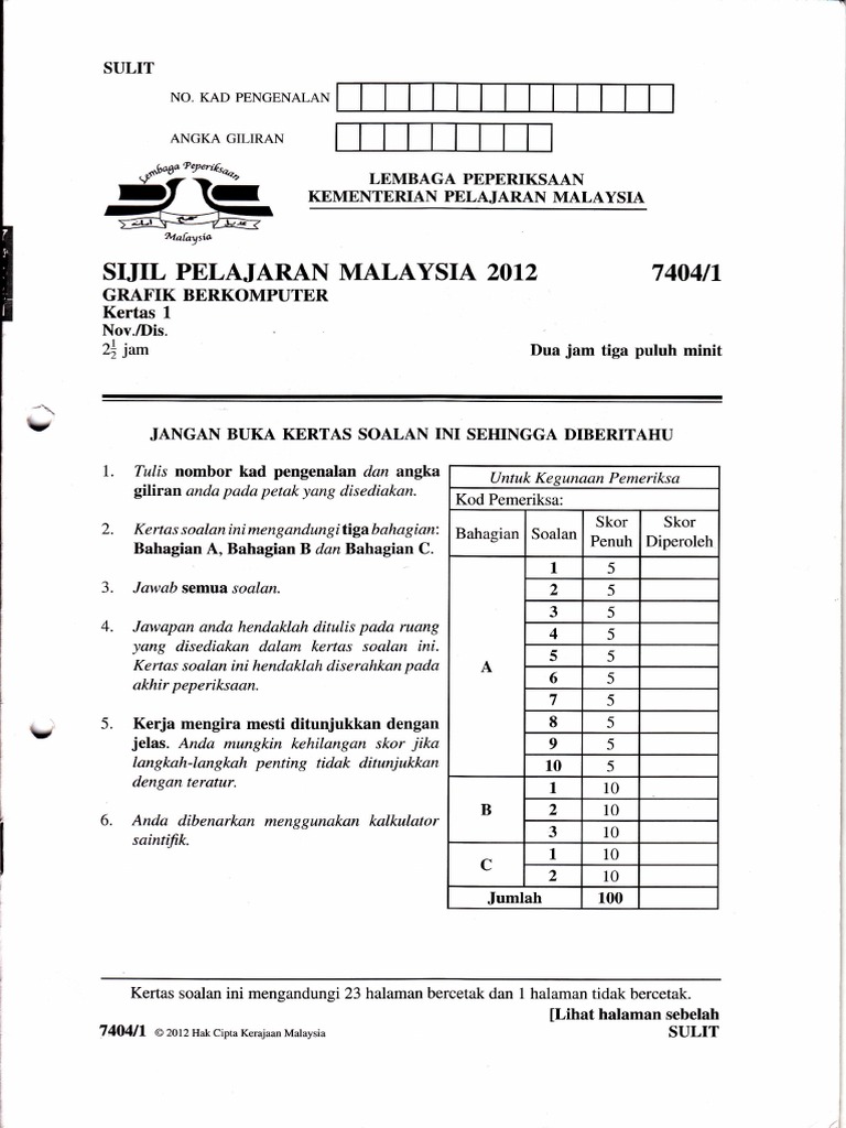 Grafik Berkomputer SPM 2012 | PDF