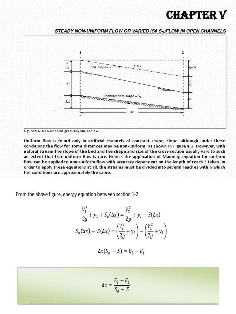 Uniform And Non Uniform Flow In Open Channel