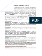 Contrato de locación de servicios de operador de maquinaria pesada