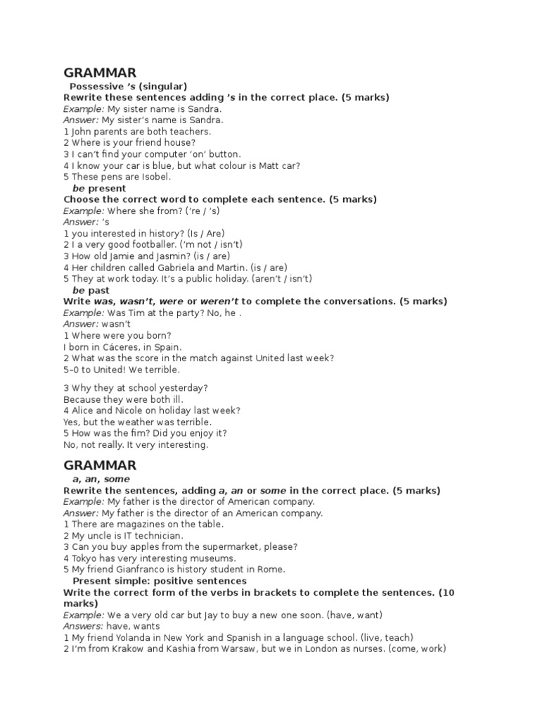 Basic Grammar | PDF