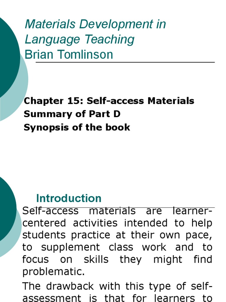 Materials Development in Language Teaching Brian Tomlinson PDF