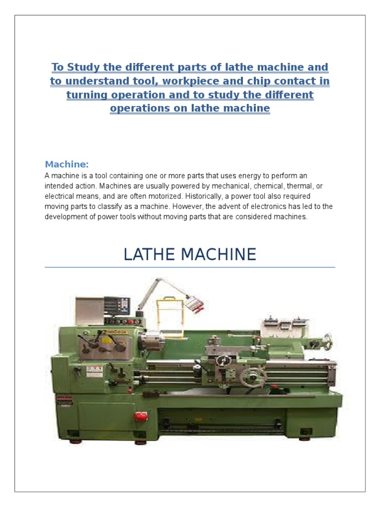 Lathe Machine Machining Pdf Machining Metalworking Lathe Machine Machining Pdf Machining Metalworking