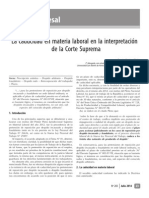 La Caducidad en Materia Laboral en La Interpretación de La Corte Suprema