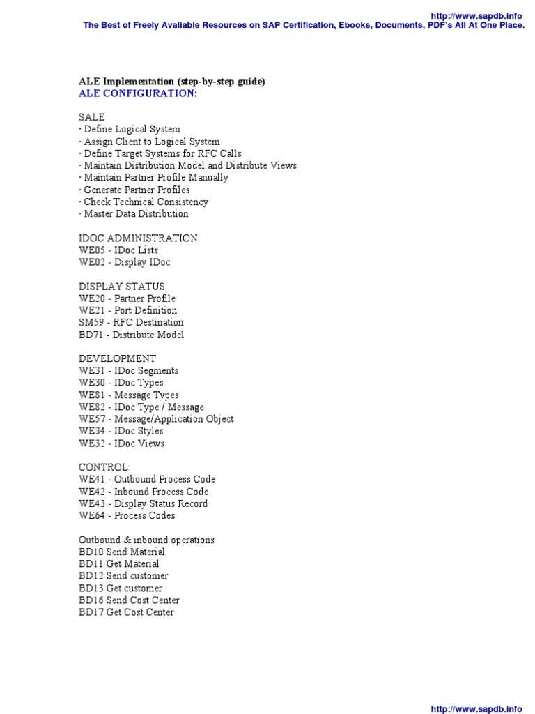 Ale Configuration:: ALE Implementation (Step-By-Step Guide) | PDF | E ...