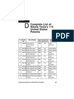 Complete List of Nikola Tesla's 112 United States Patents