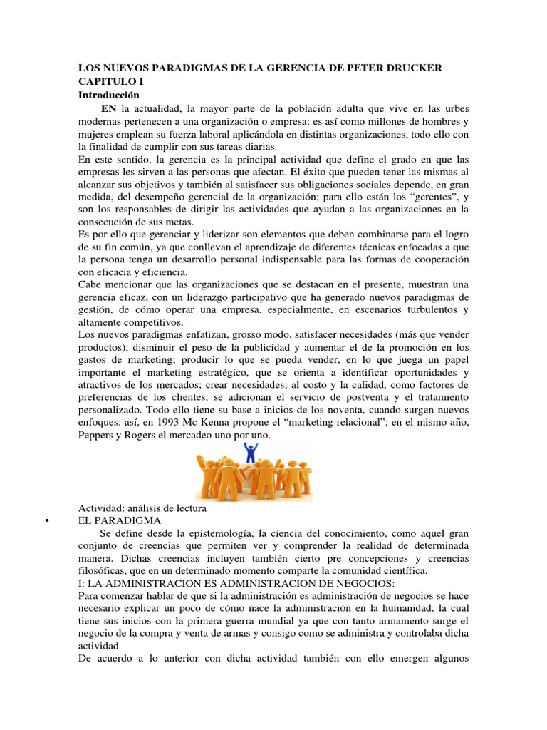 Los Nuevos Paradigmas de La Gerencia de Peter Drucker | PDF | Marketing ...