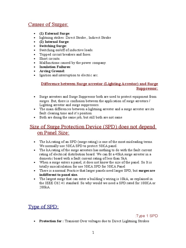 Understanding Surge Protection Causes of Surges, Differences Between