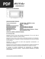 Download Instrucciones en Espaol Microondas Blue Sky BMG900ESL23 by Francisco Vergara Cabello SN289265777 doc pdf